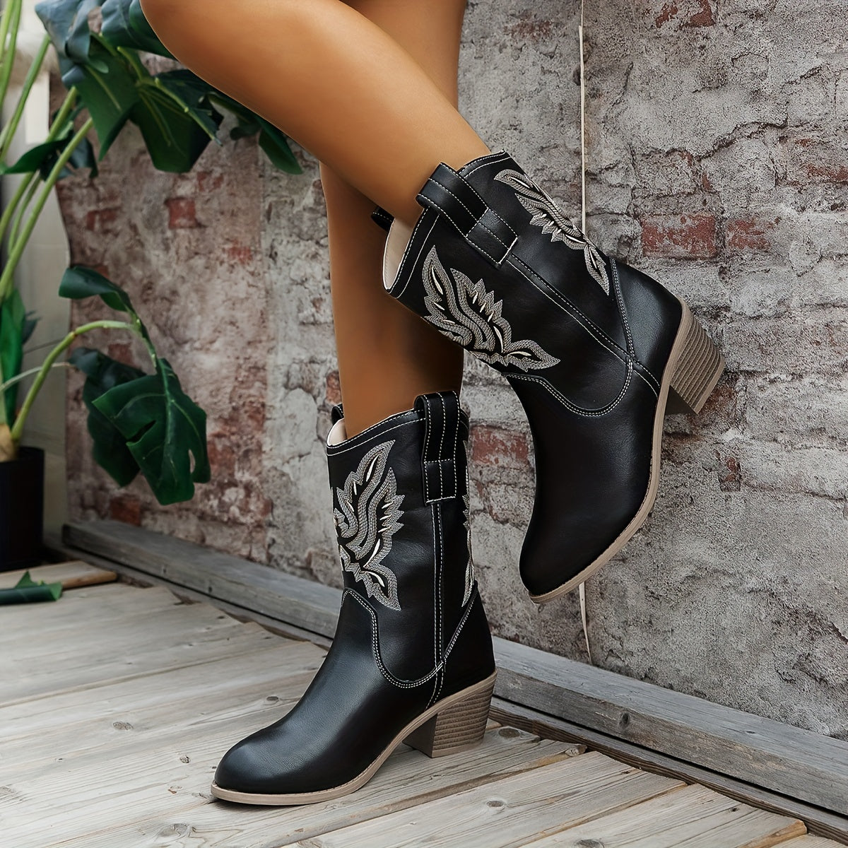 Galateia | Women's Wide Calf Western Cowboy Boots oaklynwear