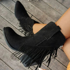Sella Fringed Western Boot with Block Heel - view 8