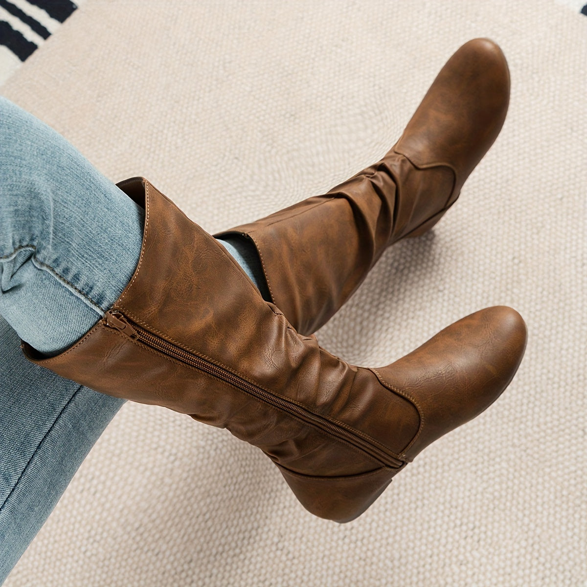 Selva Slouch Boot Flat Heel Side Zip - view 1