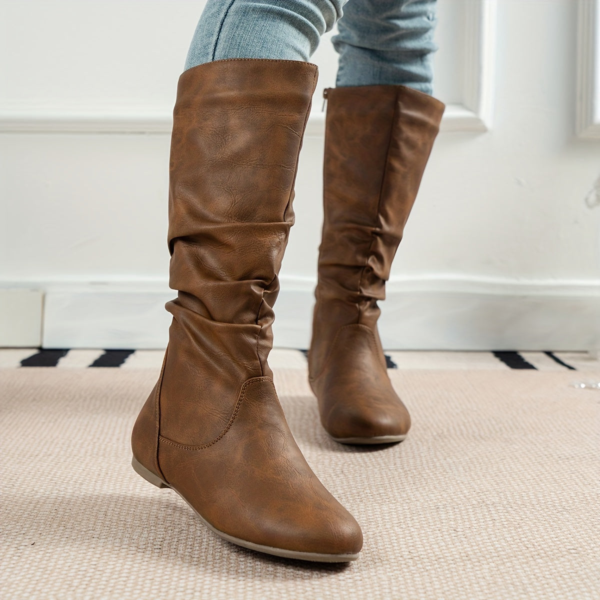 Selva Slouch Boot Flat Heel Side Zip - view 2