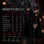 Gothic black vampire costume coat with bat-wing hem, buckled vest and red satin cravat - view 8