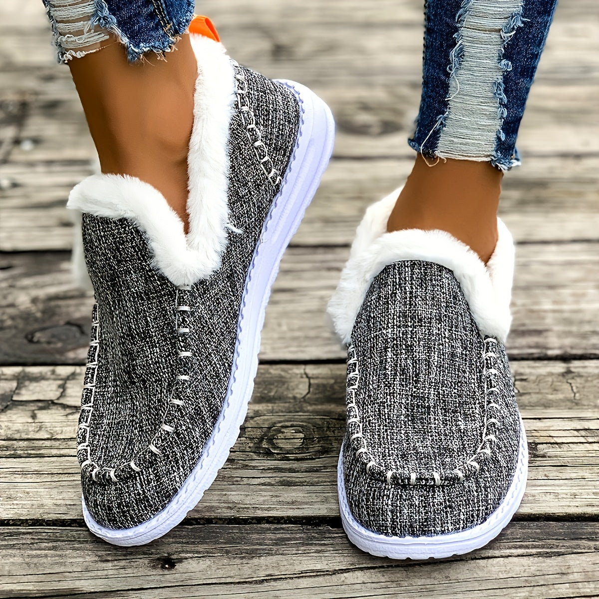 Solene | Fleece Lined Slip-On Winter Sneakers