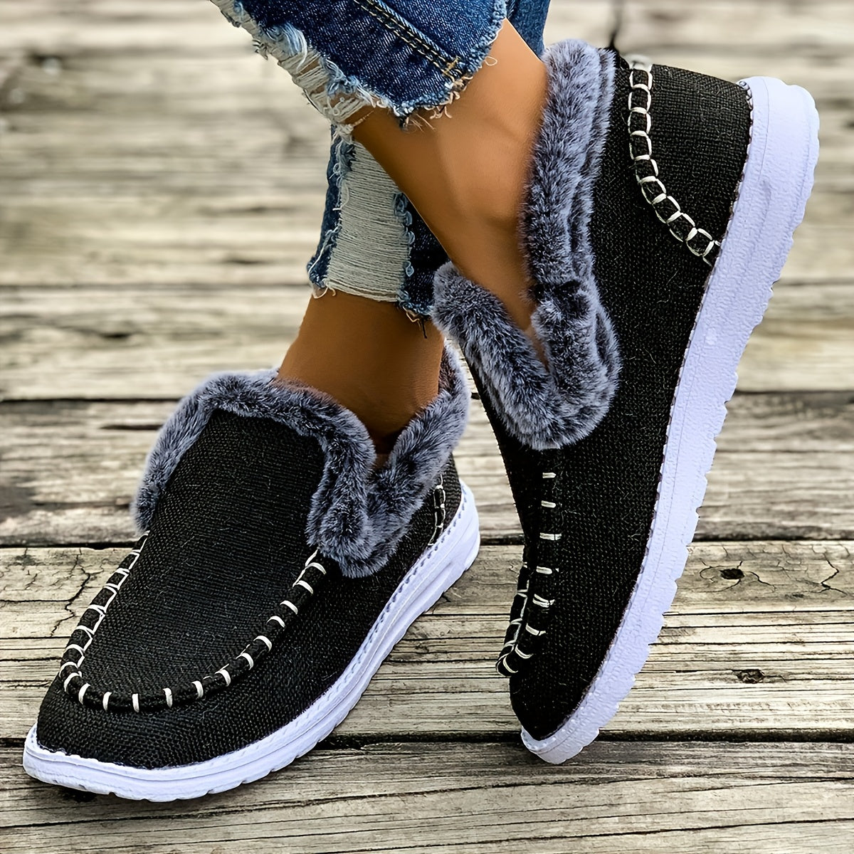 Solene | Fleece Lined Slip-On Winter Sneakers