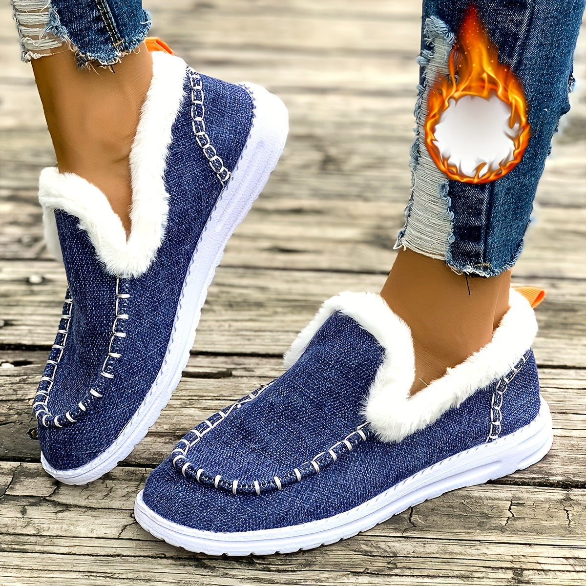 Solene | Fleece Lined Slip-On Winter Sneakers