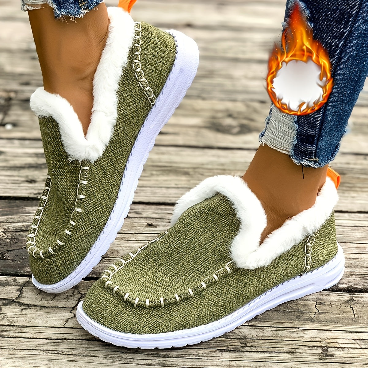 Solene | Fleece Lined Slip-On Winter Sneakers