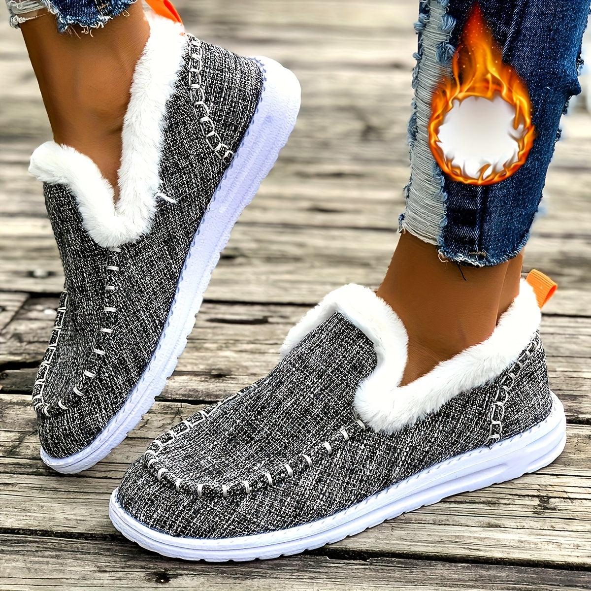 Solene | Fleece Lined Slip-On Winter Sneakers