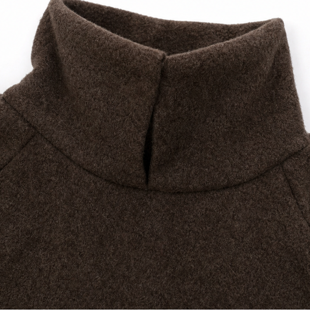 Brown knit sweater and maxi skirt set with pockets worn with black boots - view 9