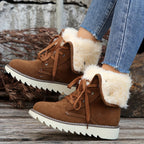 Talia | Lined Lace-Up Winter Boots with Plush Collar