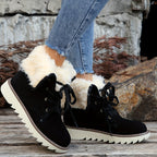 Talia | Lined Lace-Up Winter Boots with Plush Collar