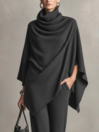 Tamsin two piece set with draped cowl top and wide leg pants - view 2