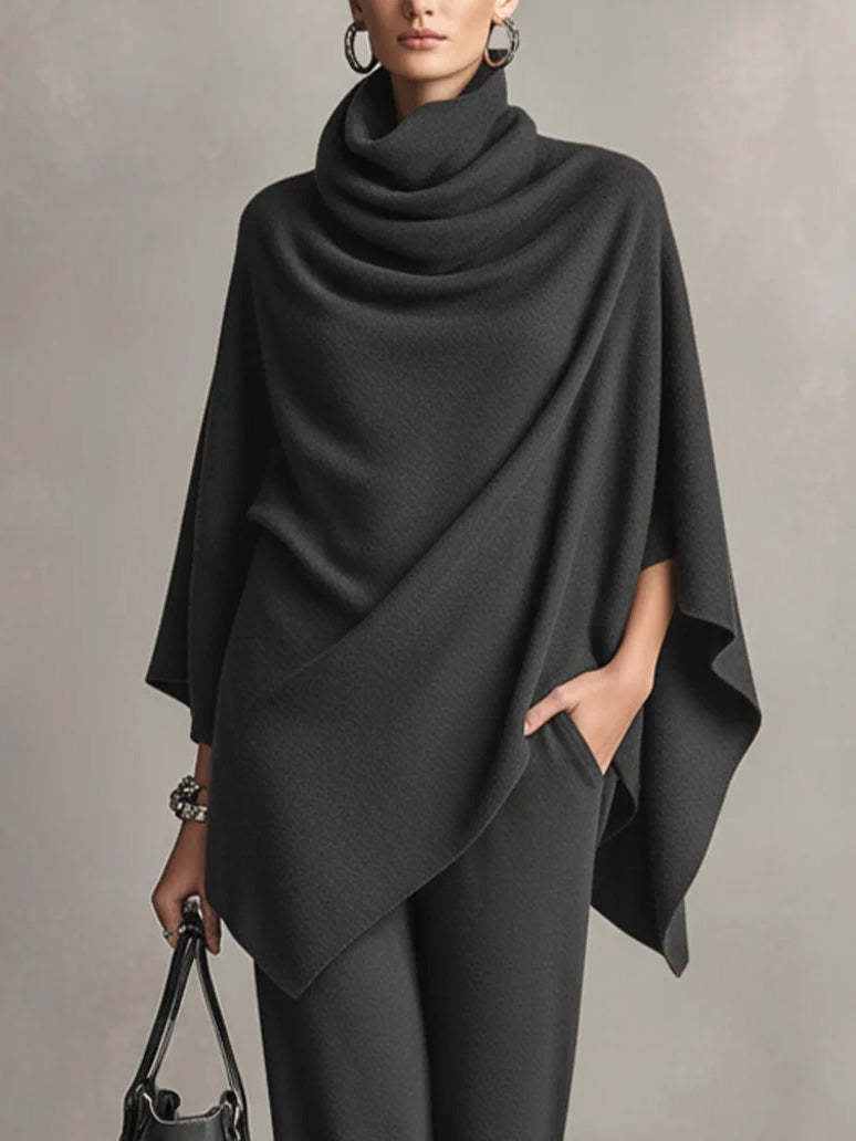 Tamsin two piece set with draped cowl top and wide leg pants - view 2