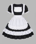 Women's ruffled maid Halloween costume dress with white apron and puff sleeves - view 4