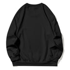 Black oversized crew neck sweatshirt with skeleton and Just Waiting for Halloween graphic - view 2