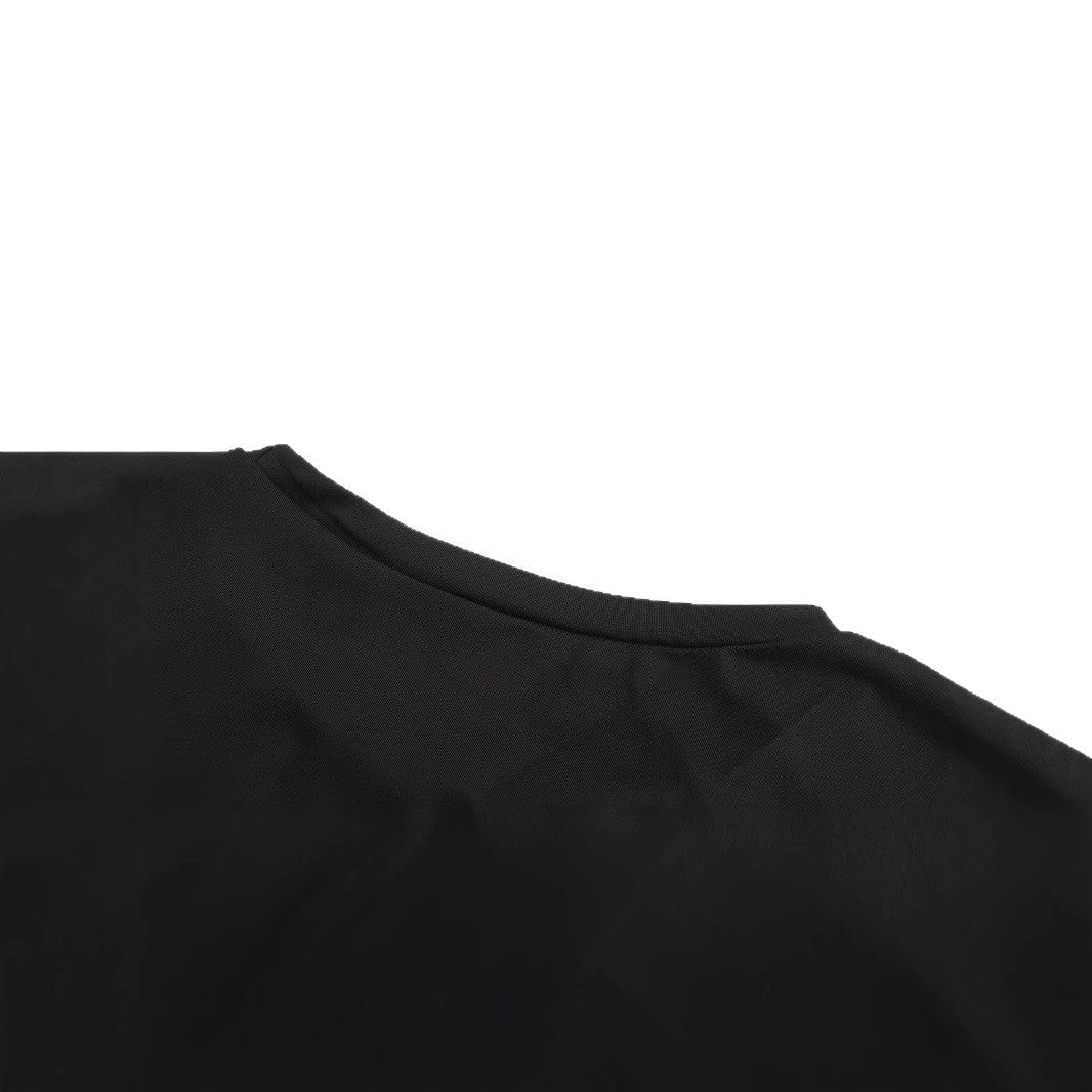 Black oversized crew neck sweatshirt with skeleton and Just Waiting for Halloween graphic - view 3