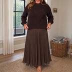 Anouk | Sweater Bodice Pleated Maxi Dress