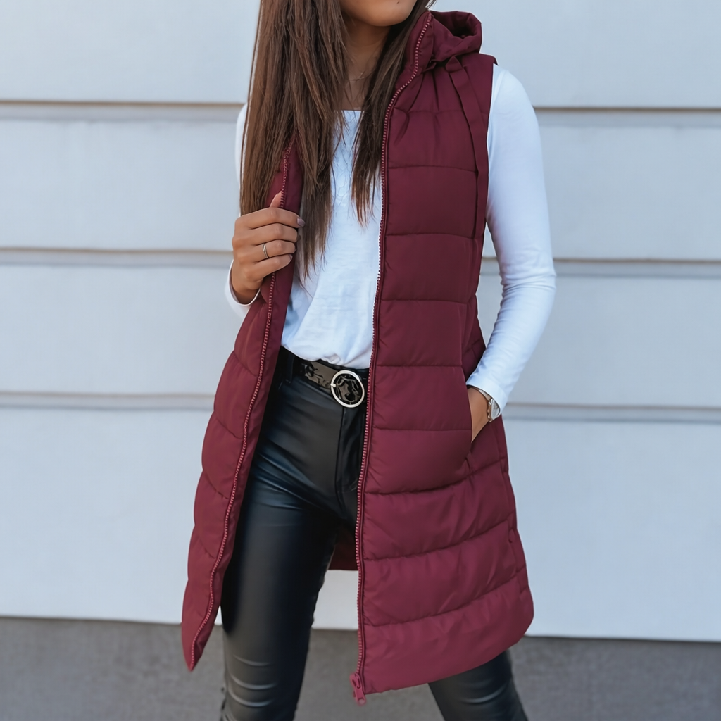 Cosima | Longline Zip Up Puffer Vest