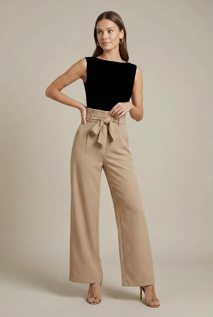 Augustine bow tie wide leg pants - view 4