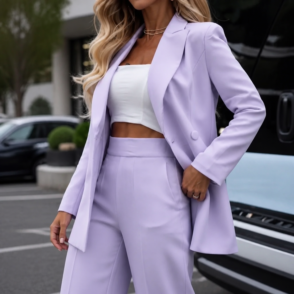 Aurelie | Matching Blazer and Wide Leg Pants Set