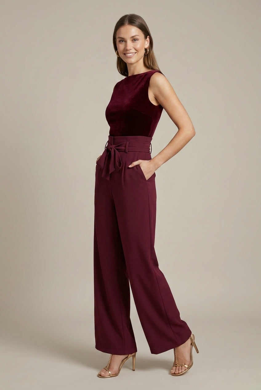 Augustine bow tie wide leg pants - view 5