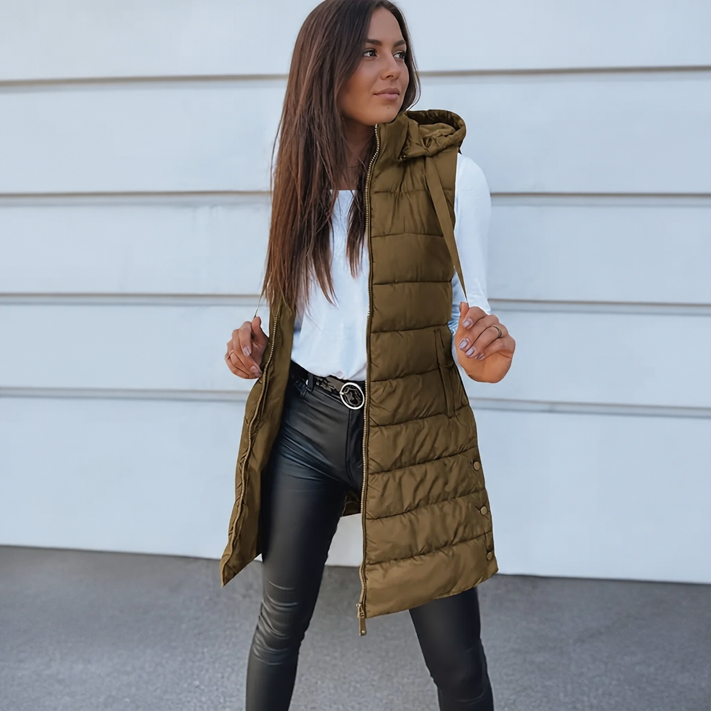 Cosima | Longline Zip Up Puffer Vest