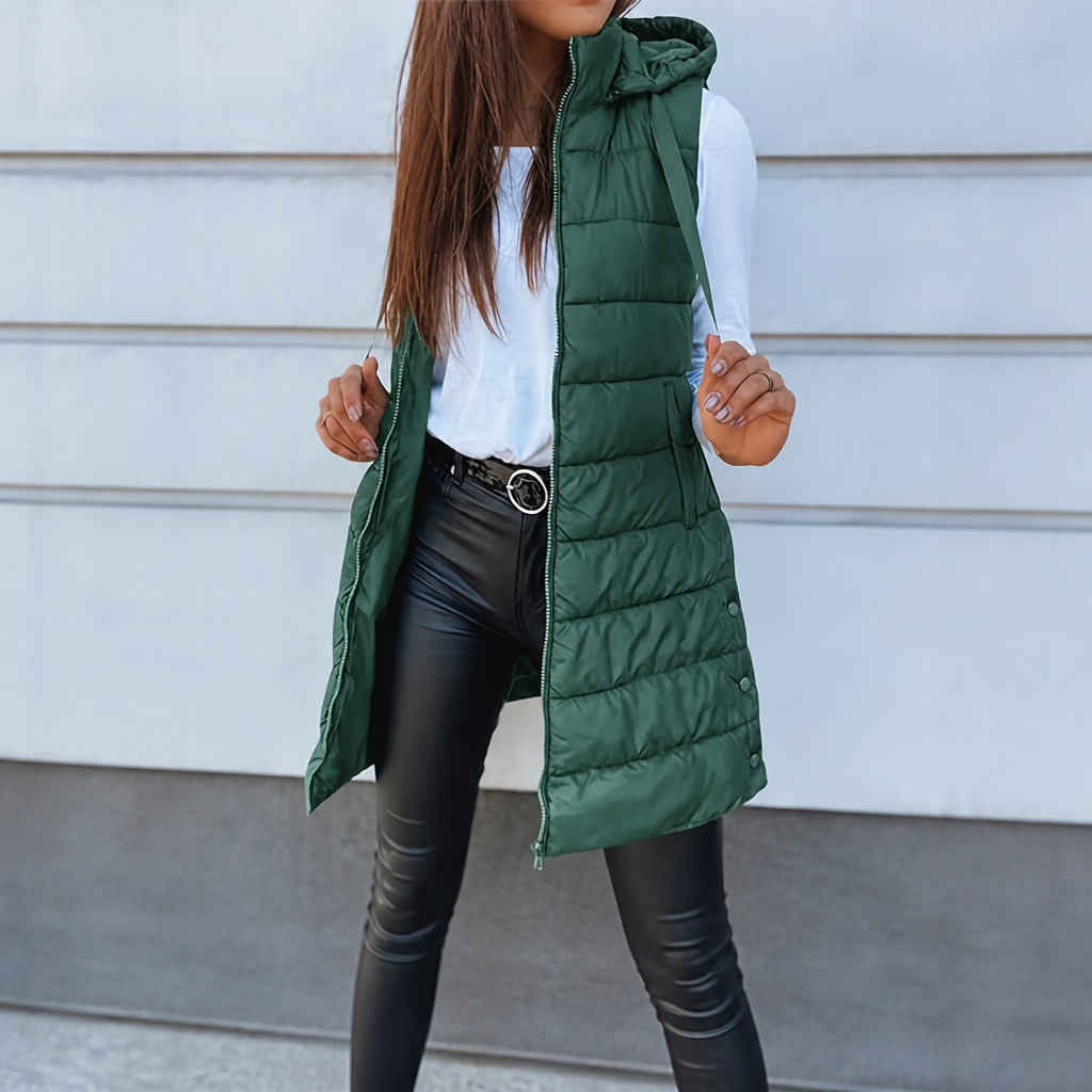 Cosima | Longline Zip Up Puffer Vest