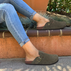 Buckle clog slippers for women with closed round toe and cushioned sole - view 6