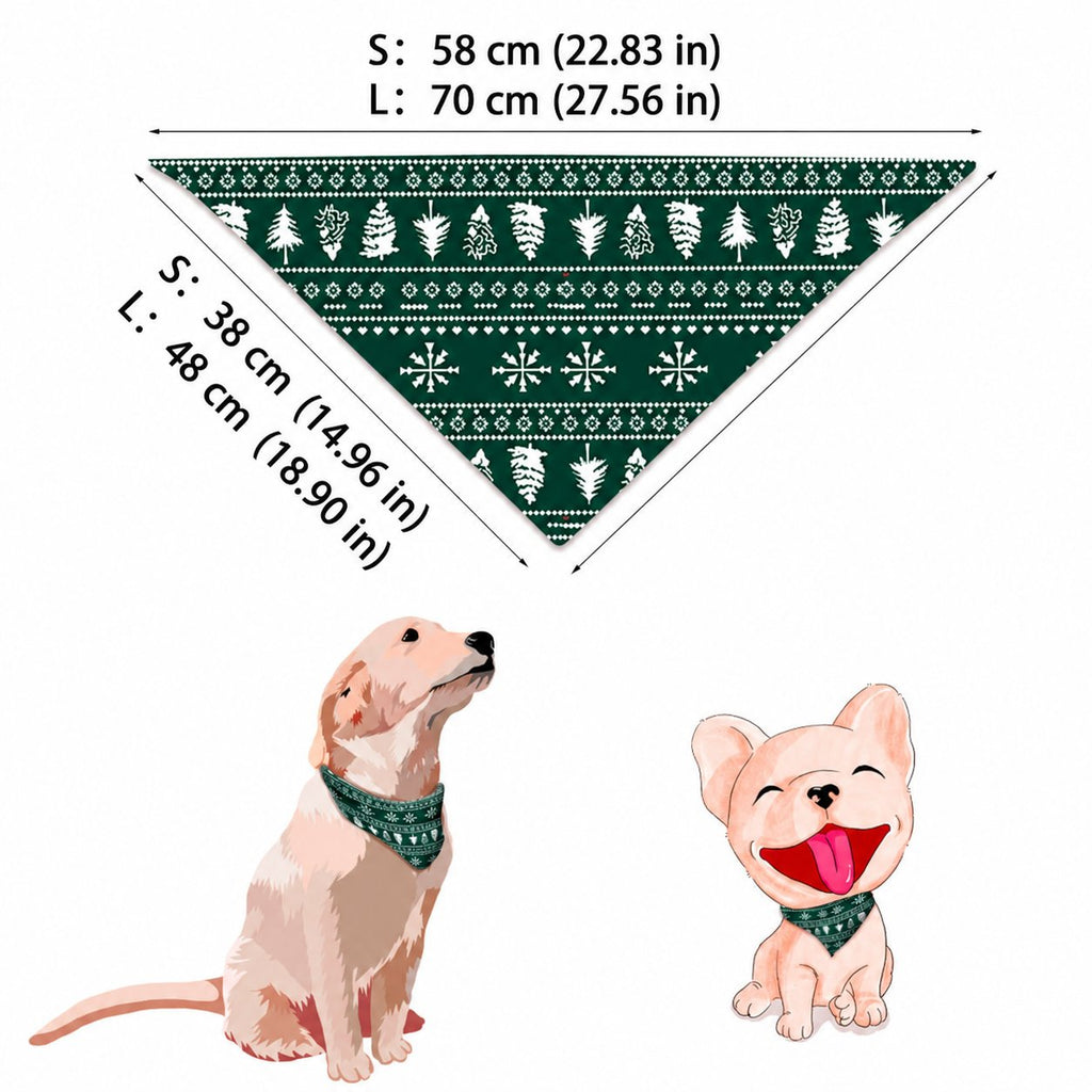 Matching family Christmas pajamas in green tree and snowflake print with red cuffs - view 7